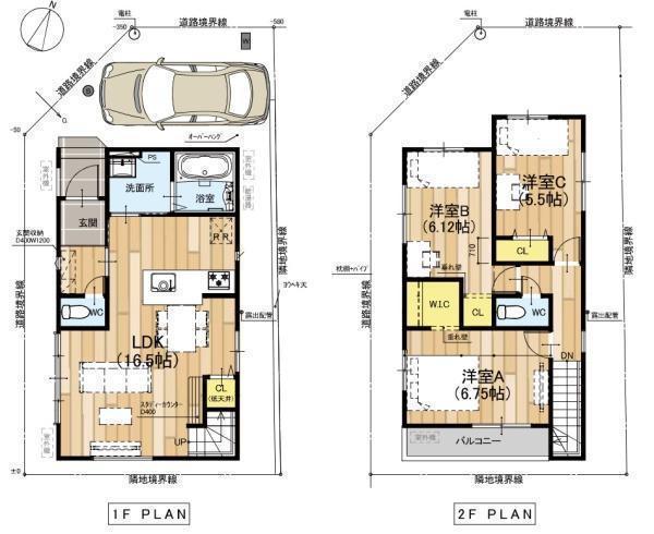 間取図/区画図:1号地、ゆったり3LDK!収納たっぷりで、どのような家族構成でも使いやすい間取りです。
