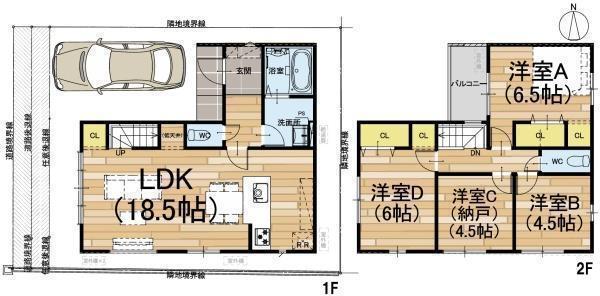 間取図/区画図:3号地、ゆったり3SDK!部屋数が多くてどのような家族構成でも使いやすい間取りです。